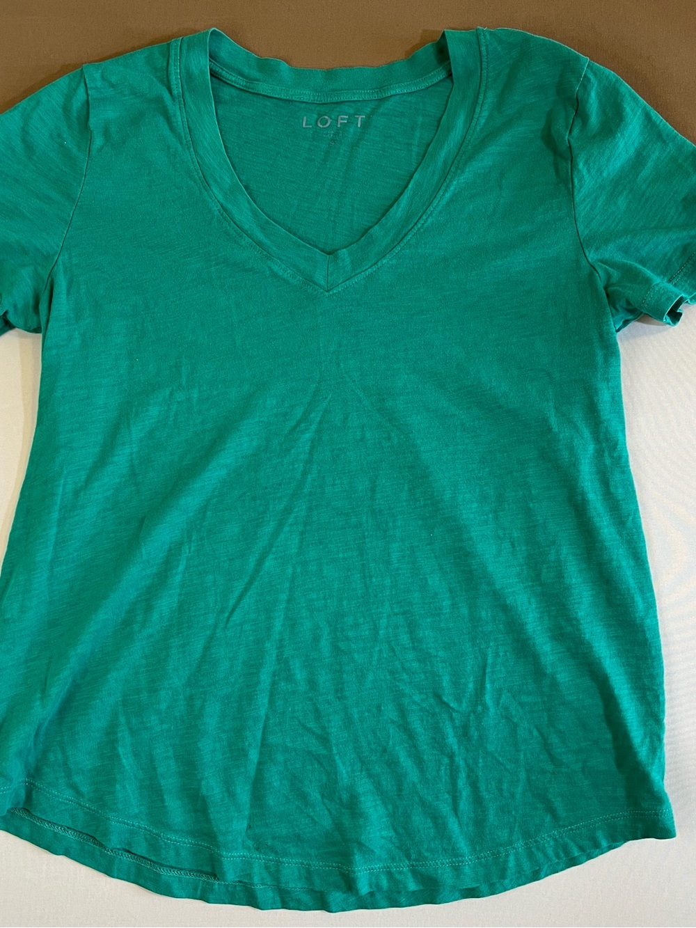 LOFT Women's Teal V-Neck Tee AS IS
